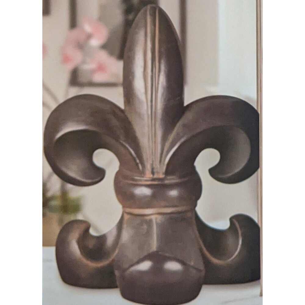 NIB Fluer De Lis Bookends 7.25"L x 5.75"W x7.25"H Antique Bronze